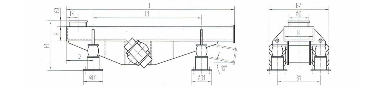 SZC振動輸送機安裝簡圖 SZC振動輸送機安裝簡圖-河南振江機械